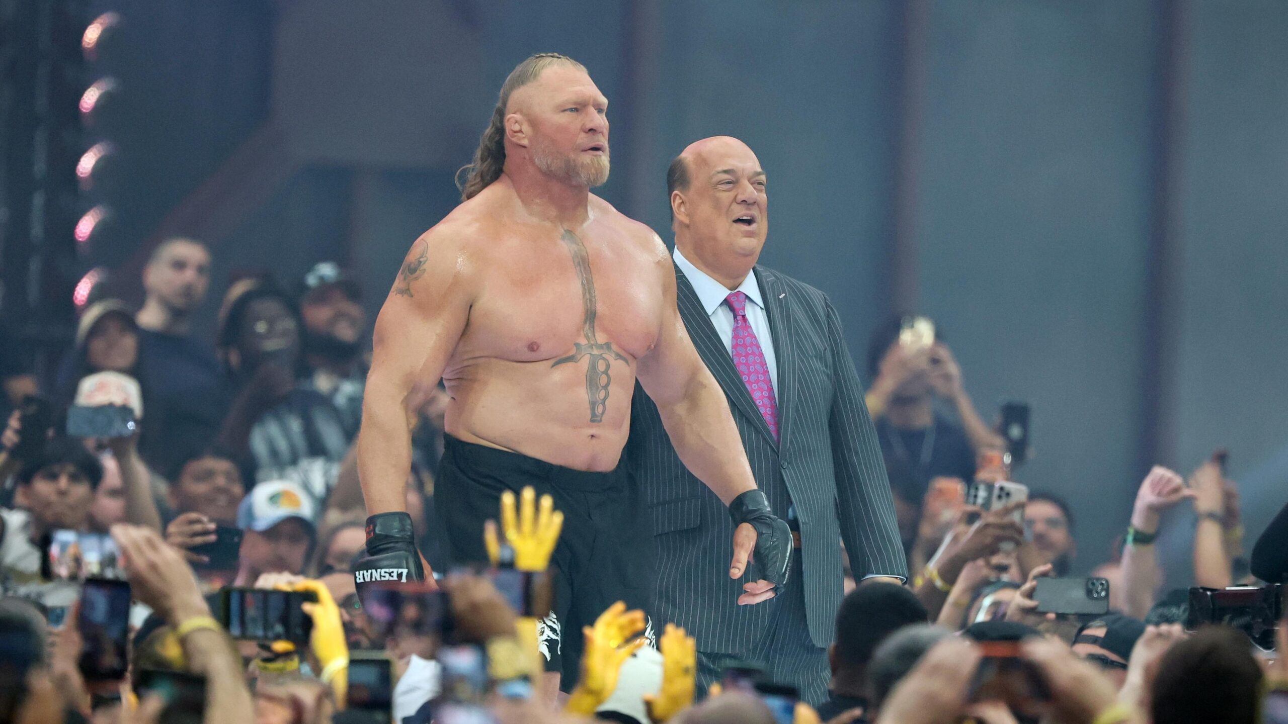 Brock Lesnar Returns Raw Attacks Oba Femi Clash Italy