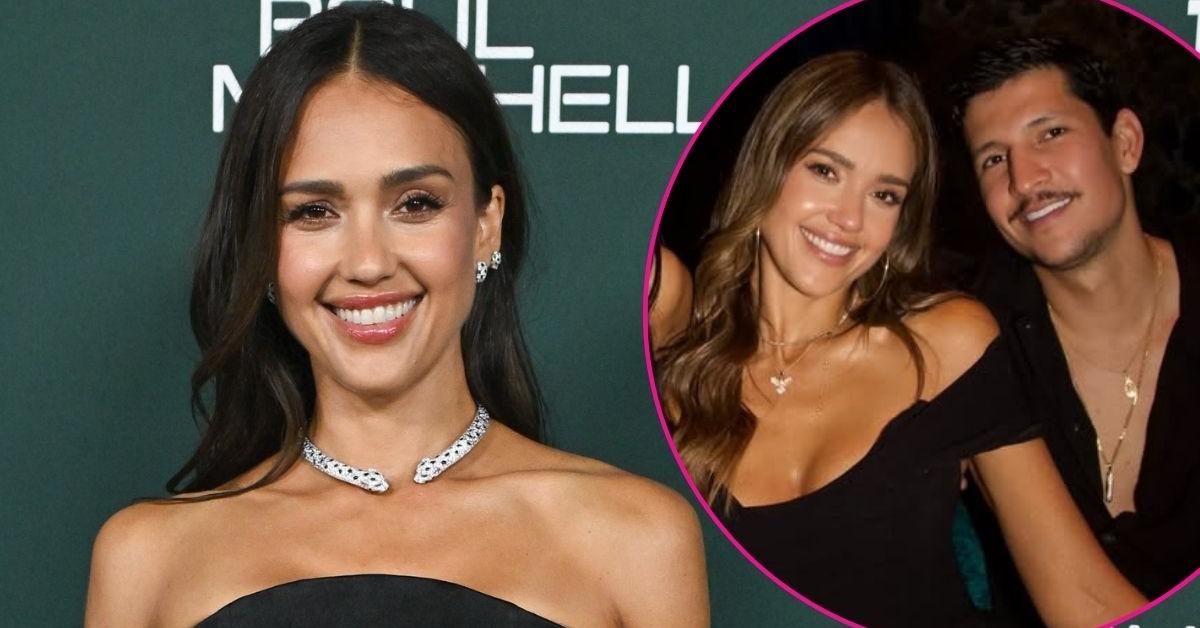 Jessica Alba 45Th Birthday Red Corset Lace Minidress Danny Ramirez