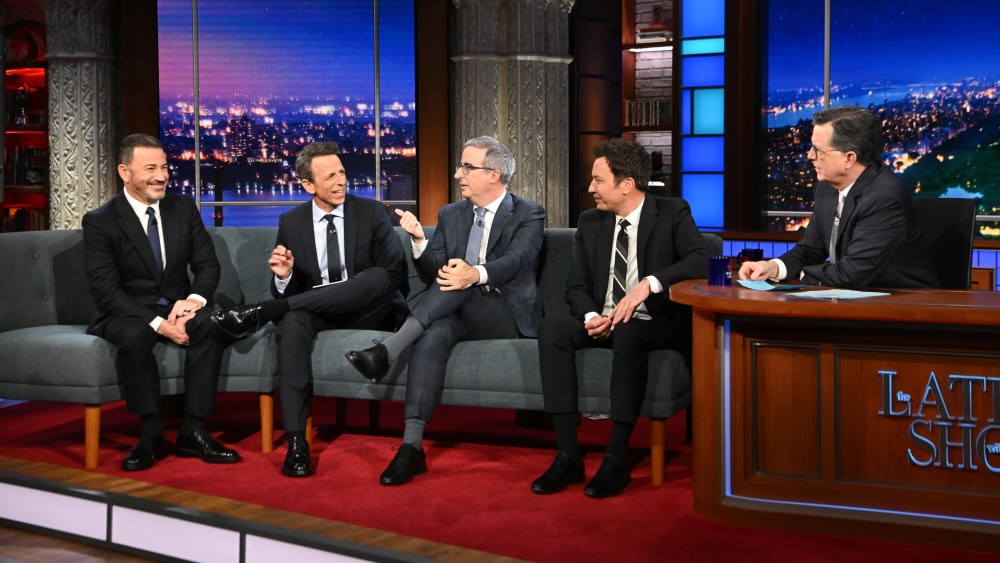 Late Night Hosts Stephen Colbert Host Their Shows
