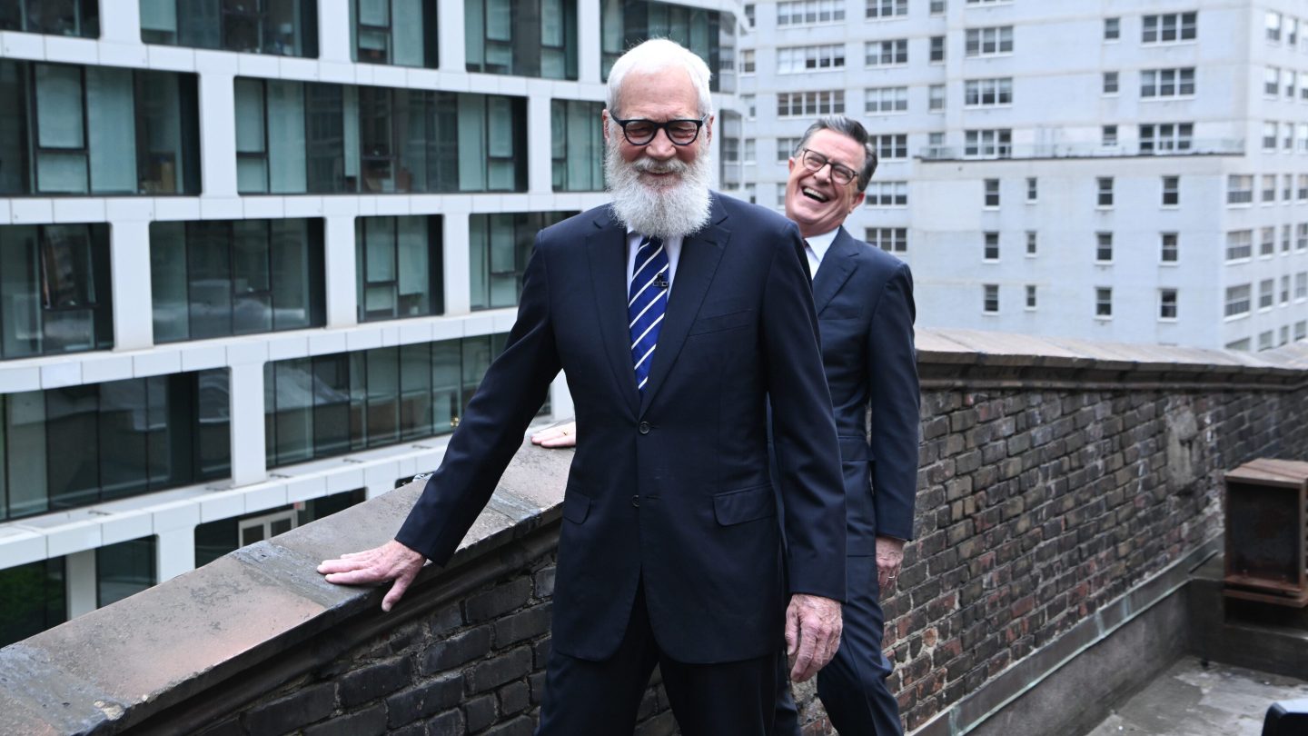 Letterman Colbert Late Show Farewell Cbs Furniture Roof